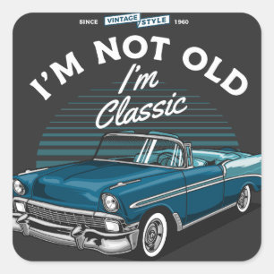 STICKER CARRÉ CHEVY DE VOITURE CLASSIQUE BEL AIR CONVERTIBLE 195