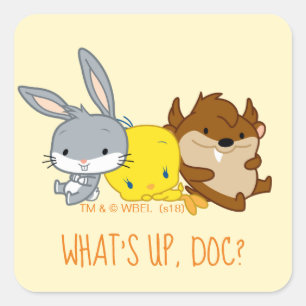 Sticker Carré Chibi BUGS BUNNY™, TWEETY™ & TAZ™