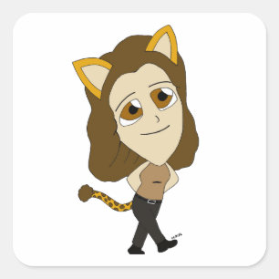 Sticker Carré chibi catgirl