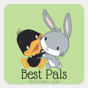 Sticker Carré Chibi DAFFY DUCK™ & BUGS BUNNY™