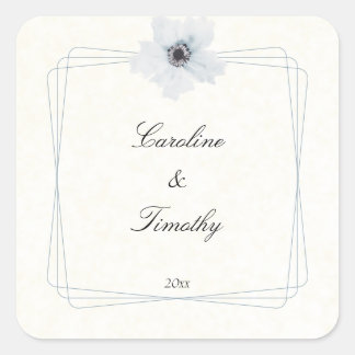 Sticker Carré Chic aquarelle géométrique Anémonique Mariage flor