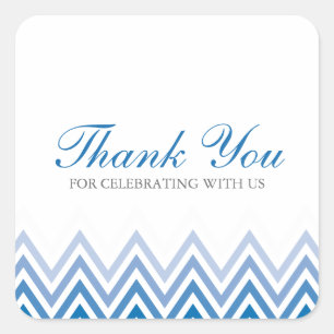 Sticker Carré Chic Blue Ombre Chevrons
