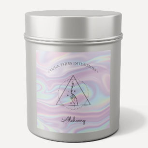 Sticker Carré Chic Holographique Magique Intention Candles Étiqu