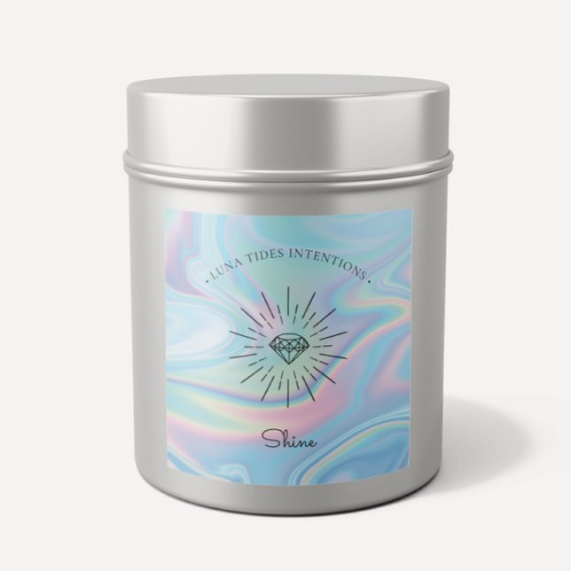 Sticker Carré Chic Holographique Magique Intention Candles Étiqu (Créateur téléchargé)