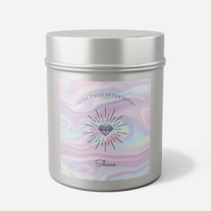Sticker Carré Chic Holographique Magique Intention Candles Étiqu