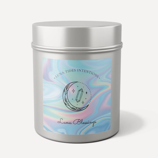 Sticker Carré Chic Holographique Magique Intention Candles Étiqu (Créateur téléchargé)