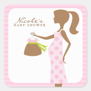 Sticker Carré Chic Maman Pour Être Baby shower