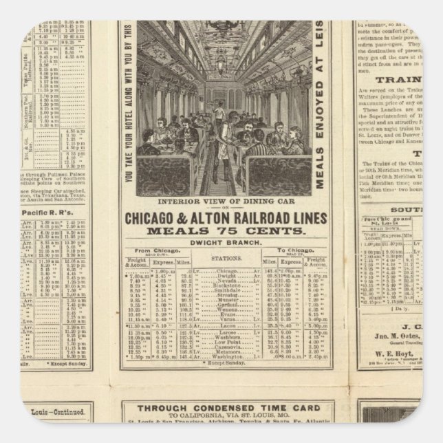 Sticker Carré Chicago et Alton Railroad 2 (Devant)