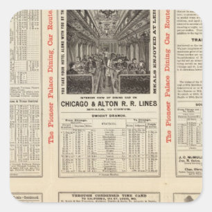 Sticker Carré Chicago et chemin de fer 3 d'Alton