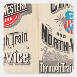 Sticker Carré Chicago et ligne occidentale du nord