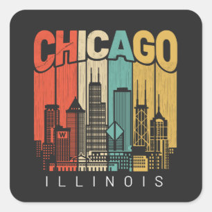 Sticker Carré Chicago Illinois