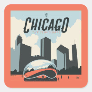 Sticker Carré Chicago, Illinois Millennium Park