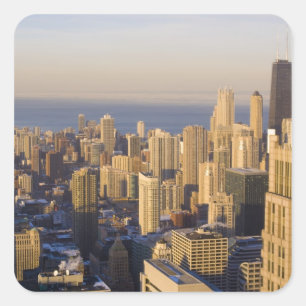 Sticker Carré Chicago, Illinois, vue panoramique depuis la Sears