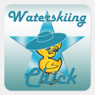 Sticker Carré Chick de ski nautique #7