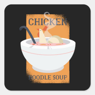 Sticker Carré Chicken noodle soup