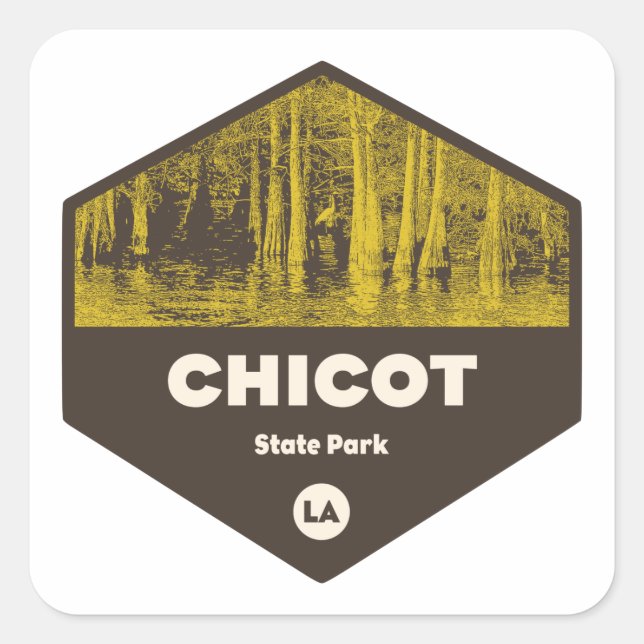 Sticker Carré Chicot State Park Louisiane (Devant)