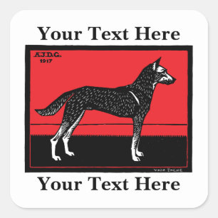 Sticker Carré Chien (1917) Julie de Graag