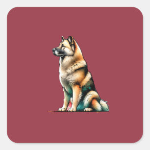 Sticker Carré Chien Chinook