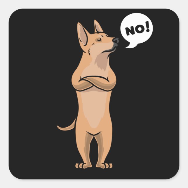 Sticker Carré Chien de Carolina têtu (Devant)