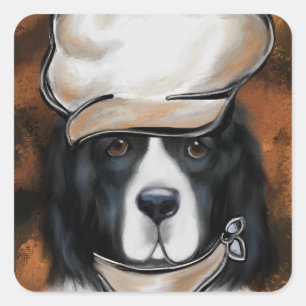 Sticker Carré Chien de Terre-Neuve