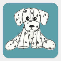 Chien en dalmate dessin simple noir