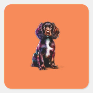 Sticker Carré Chien espagnol Boykin