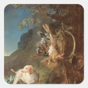 Sticker Carré Chien et jeu, 1730