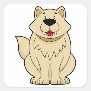 Sticker Carré Chien mignon