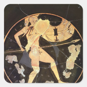 Sticker Carré Chien rouge d'Athènes kylix
