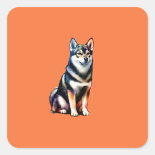Sticker Carré Chien suédois Vallhund