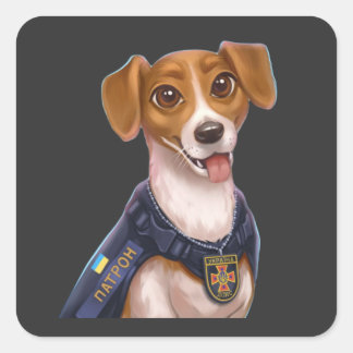 Sticker Carré Chien ukrainien Patron T-Shirt