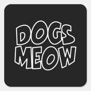 Sticker Carré Chiens Meow