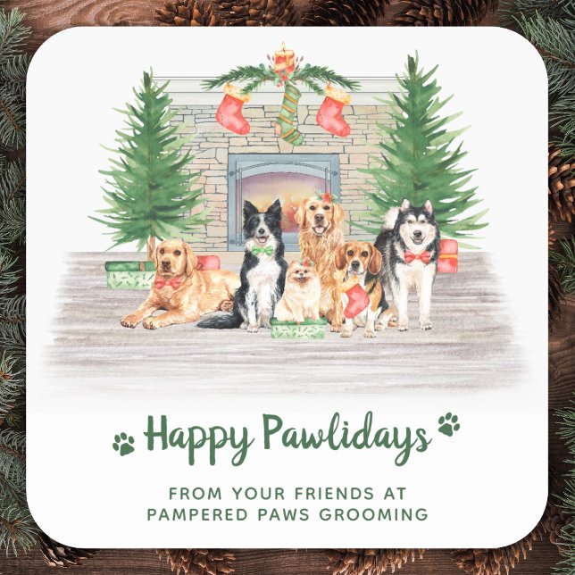 Sticker Carré Chiens mignons Animaux de compagnie Amoureux des c (Créateur téléchargé)