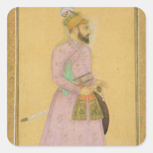 Sticker Carré Chiffre debout d'un prince de Mughal, du petit