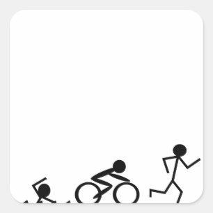 Sticker Carré Chiffres de bâton de triathlon