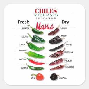 Sticker Carré Chiles Fresh and Dry Thunder_Cove