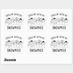 Sticker Carré Chillin avec mes neiges - Funky Silly Christmas