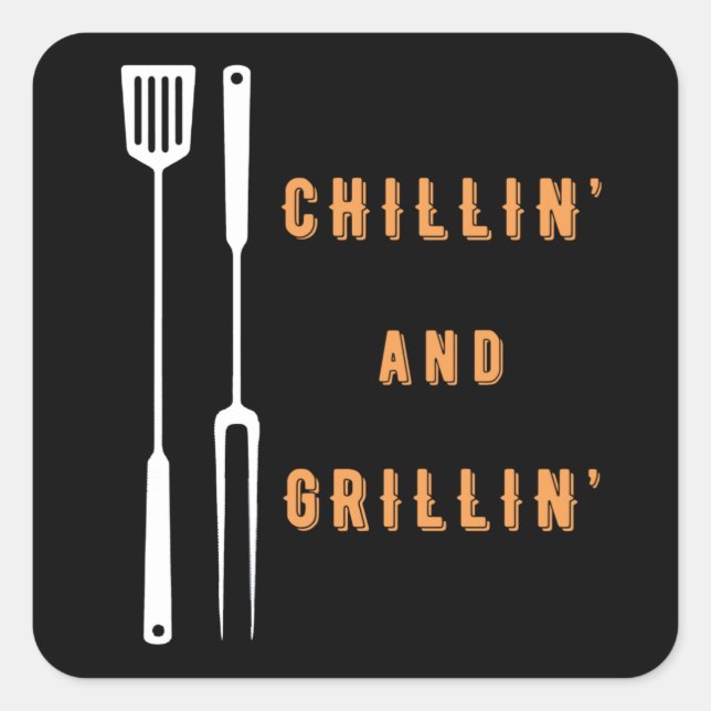 Sticker Carré Chillin' et Grillin' (Devant)