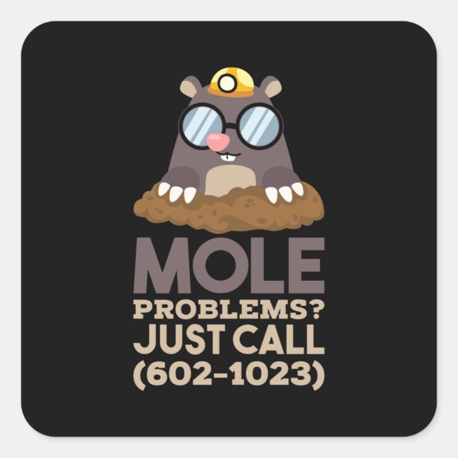 Sticker Carré Chimie - Problèmes de mole (Devant)