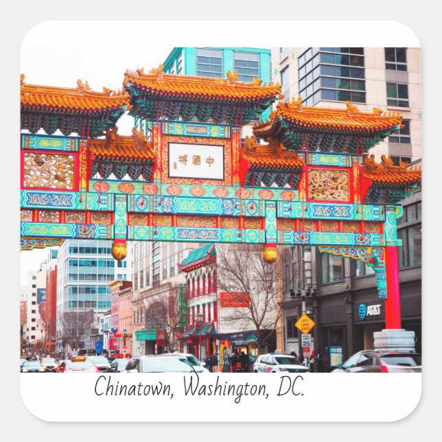 Sticker Carré Chinatown DC, USA (Devant)
