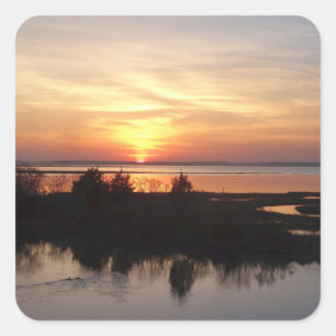Sticker Carré Chincoteague Sunset II Virginia Paysage