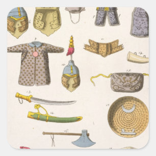 Sticker Carré Chinese military arms and apparel