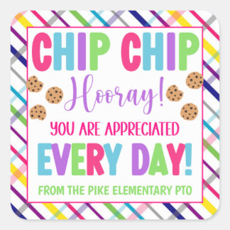 Sticker Carré Chip Chip Hooray Vous Êtes Apprécié Tous Les Jours