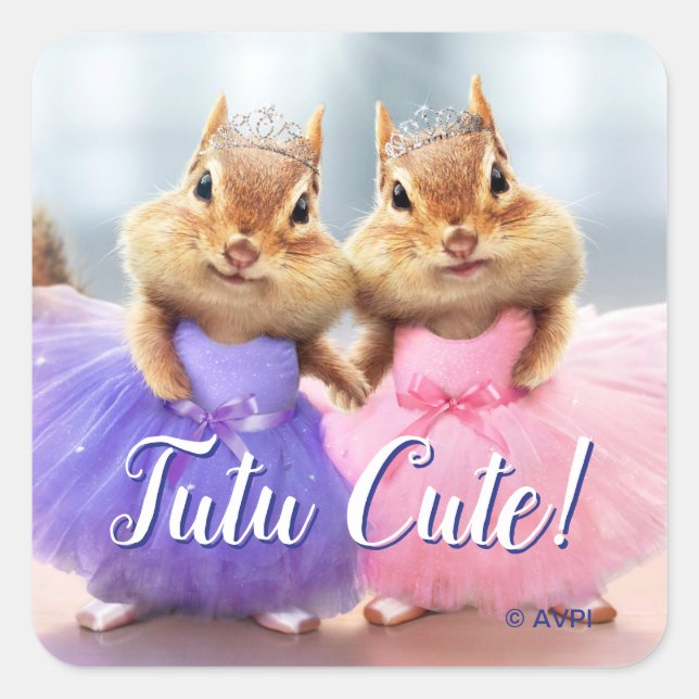 Sticker Carré Chipmunk Ballerina Duo (Devant)