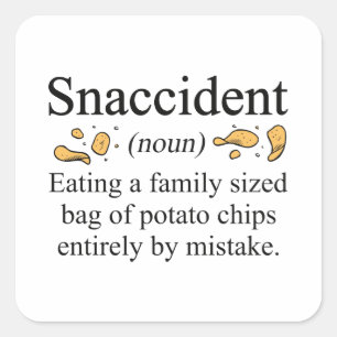 Sticker Carré Chips de pommes de terre Snaccident
