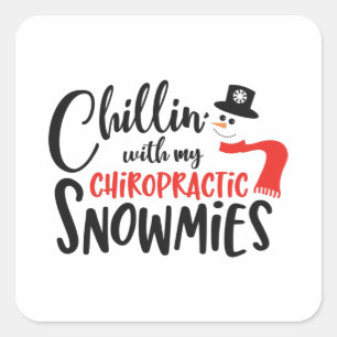 Sticker Carré Chiropracin de Noël avec mes neiges