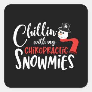 Sticker Carré Chiropracin de Noël avec mes neiges