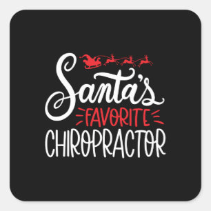 Sticker Carré Chiropracteur de Noël Santas Favorite