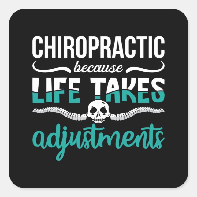 Sticker Carré Chiropraticien Chiro Chiropratique parce que la co (Devant)