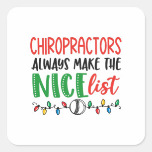 Sticker Carré chiropraticien de Noël, chiropratique